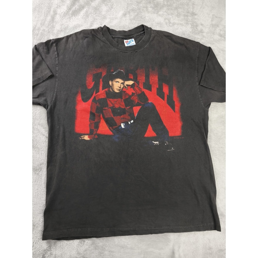 Vintage 1993 Garth Brooks World Tour Shirt Hanes Beefy-T Black XL Single Stitch